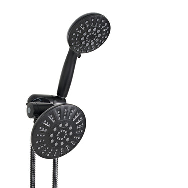 Dual Showerhead Combo – Fixed & Handheld Set with Stainless Steel Shower Hose and Diverter & Bracket Set (Shower Arm Not Included)