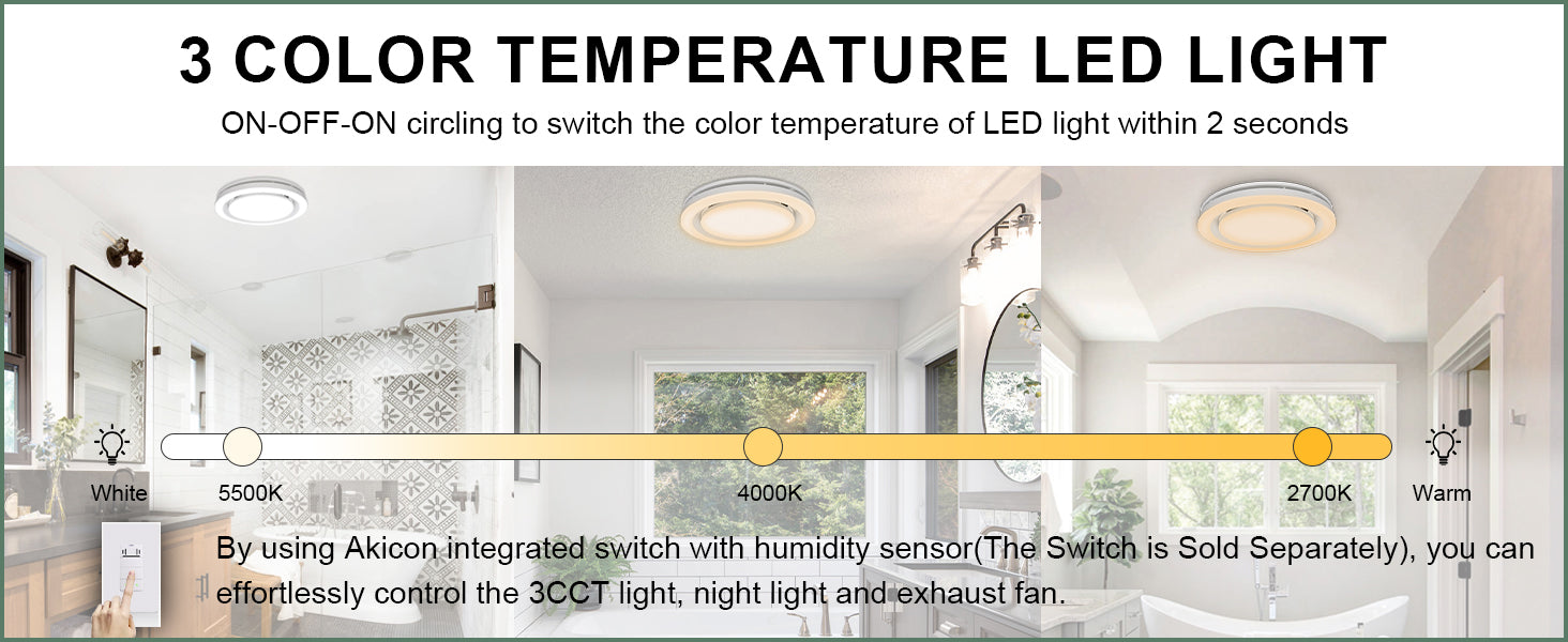 LED light fixture with color temperature control feature in a home setting