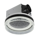 Round ceiling exhaust fan with light on a white background