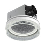 Ceiling-mounted exhaust fan with light on a white background