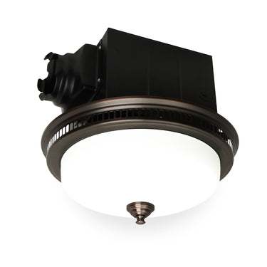 Ceiling light fixture with black and bronze design on a white background