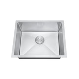 Stainless steel kitchen sink on a white background