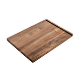 Wooden cutting board on a white background