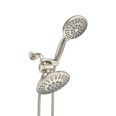 Dual Shower Head Combo – Fixed & Handheld Set with Diverter and Hose (Shower Arm Not Included)
