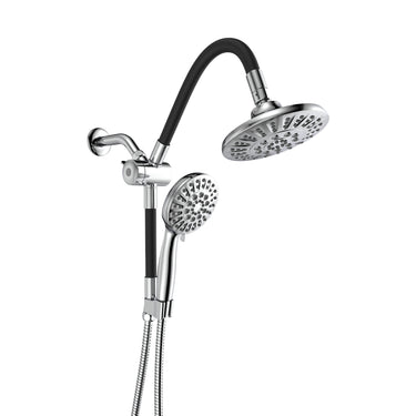 All Direction Adjustable Shower Combo, 10-Function Handheld Shower & 9-Setting Rain Shower Head Set