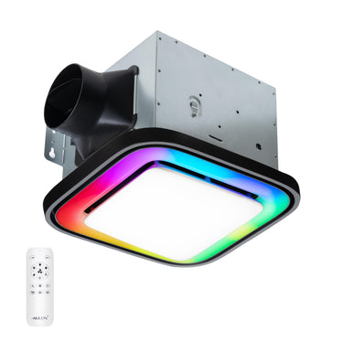 RGB Exhaust Fan with 3CCT and Nightlight, Dimmable LED Light, 110CFM, 1.5 Sones, Remote Control