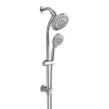 Adjustable Shower Slide Bar Set with Handheld Shower and Overhead Spray