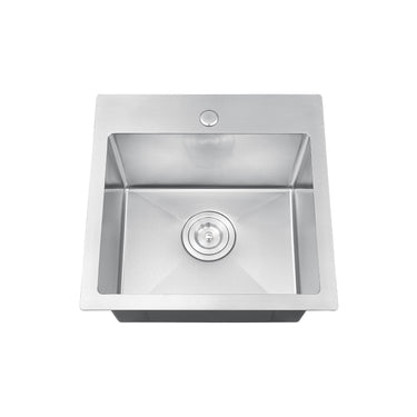 15/18 Inch Sink Drop In Kitchen Sink, Topmount Stainless Steel Square Small Workstation Sinks, Single Bowl