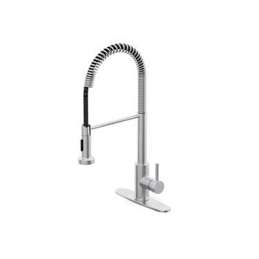 Adjustable and Extendable 2-Function Single Handle Pull Down Kitchen Faucet in Spot-Free Stainless Steel