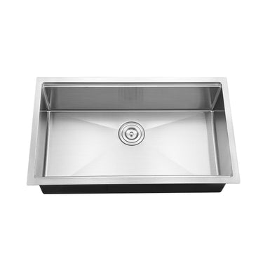 Kitchen Sink Stainless Steel Drop-In Sinks, Undermount Single Bowl Basin with Ledge and Accessories for Workstation