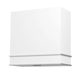 White wall-mounted light fixture on a white background