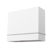 White wall-mounted light fixture on a white background