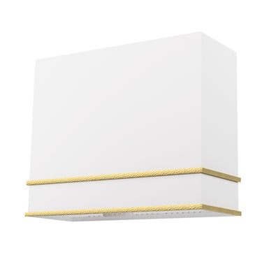 White uniform cap with gold trim on a white background