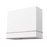 White rectangular wall light fixture on a white background