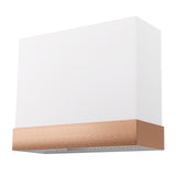 White wall light fixture with a beige accent on a white background