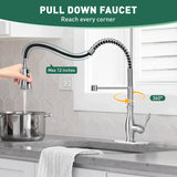 Kitchen faucet with pull-down feature in a modern kitchen setting