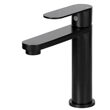 Black faucet on a white background