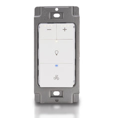 Smart home control panel with buttons on a white background