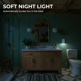 Bathroom with a soft night light illuminating the space