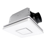 Ceiling-mounted air vent with light on a white background