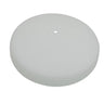 Round gray object with a small hole on a white background