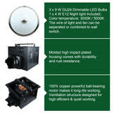 Product details of a lighting fixture with LED bulbs and night lights on a green background.