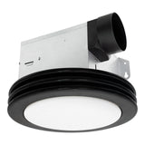 Ceiling-mounted exhaust fan with light on a white background