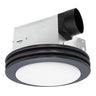 Ceiling-mounted bathroom exhaust fan with light on a white background