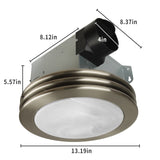 Ceiling light fixture with dimensions labeled on a white background