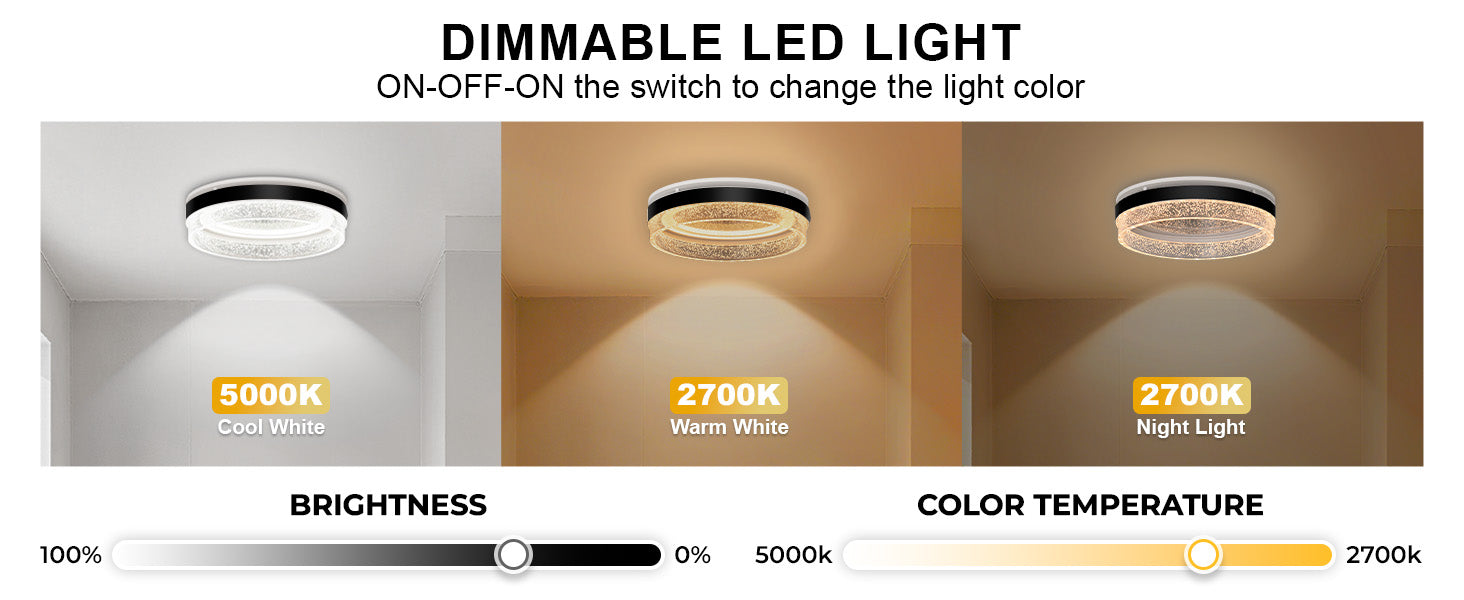 Dimmable LED light with color temperature and brightness controls on a neutral background