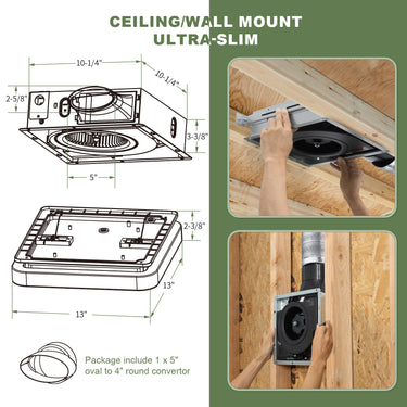 Ceiling/wall mount ultra-slim product with installation instructions and hands-on assembly on a wooden surface.