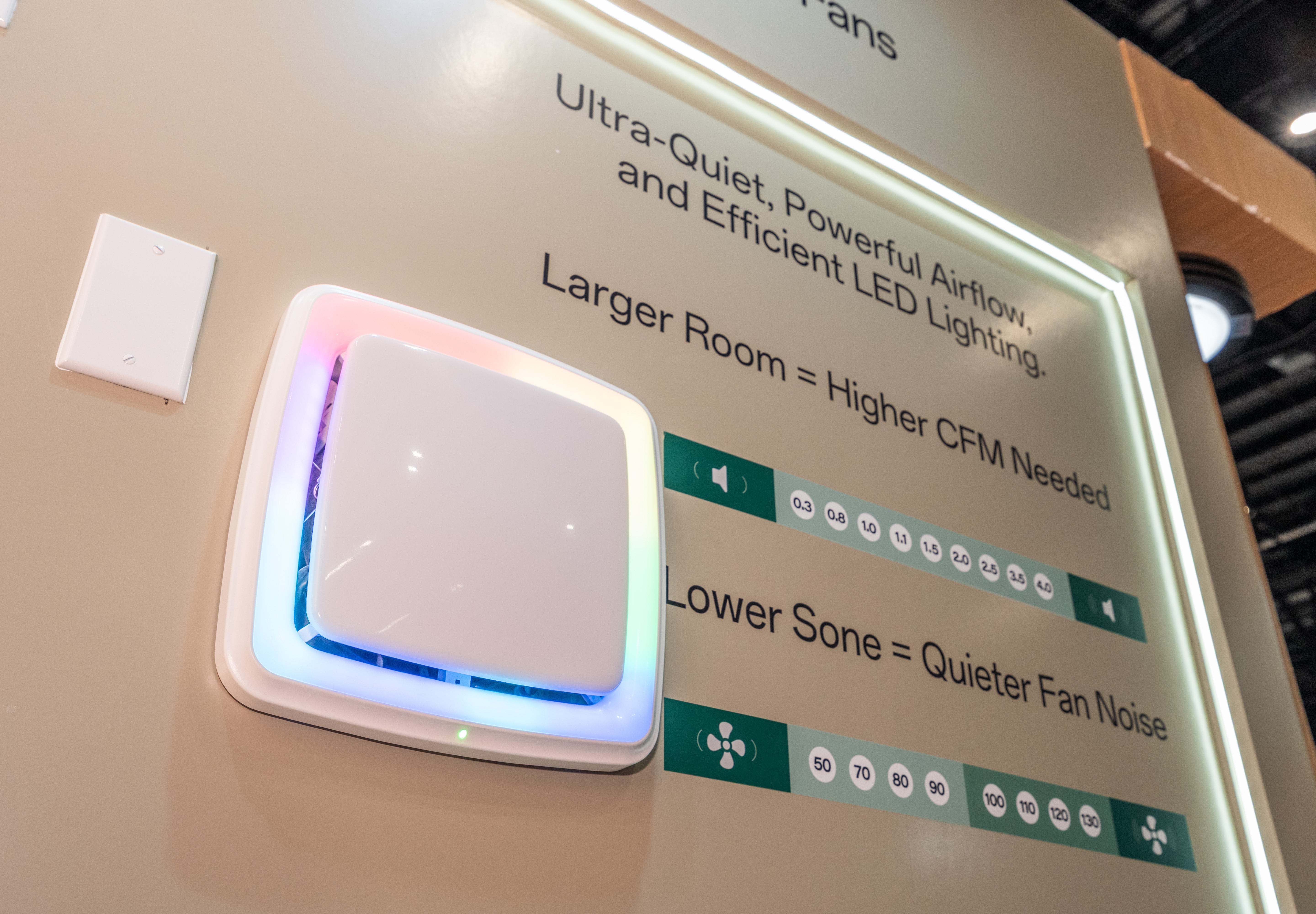 Control panel with LED display and text on a light background