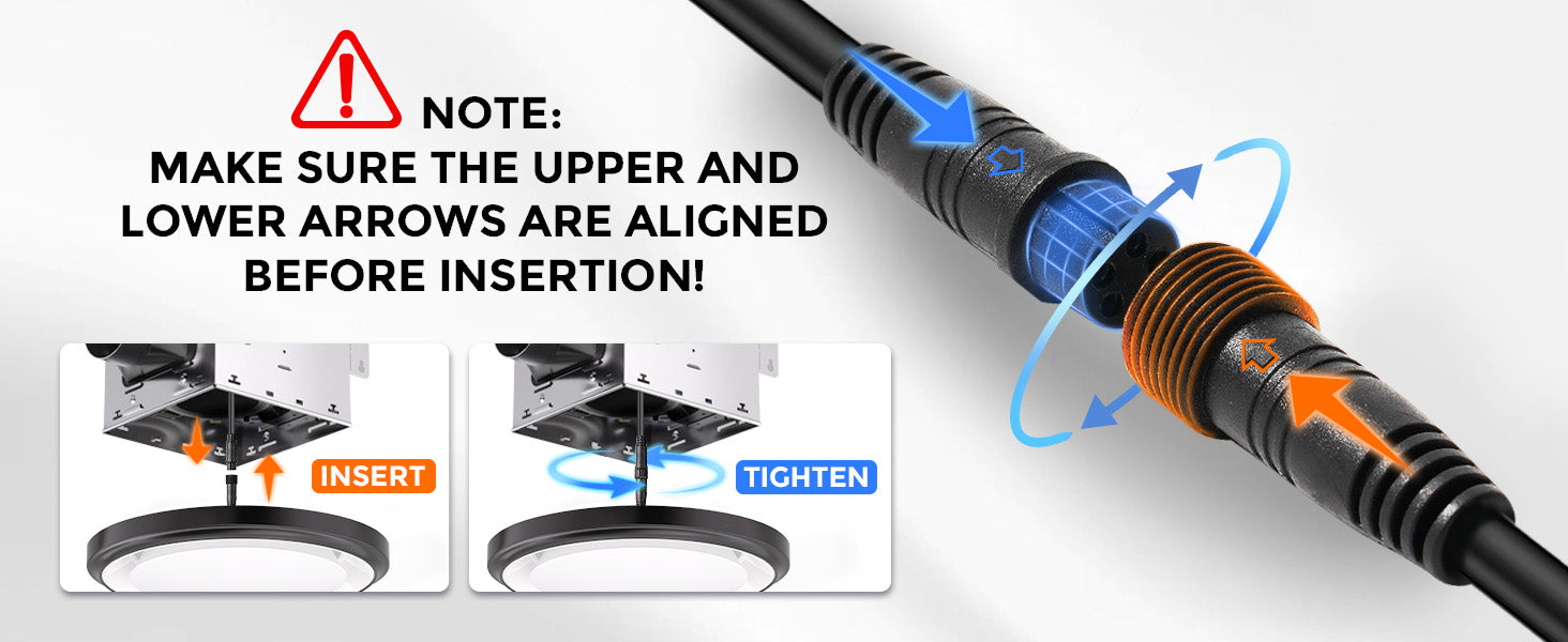 Instructions for aligning arrows on a mechanical component with text overlay.