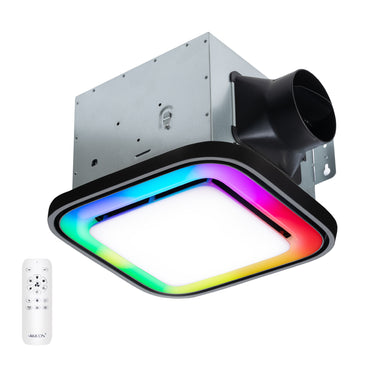 RGB Exhaust Fan with 3CCT and Nightlight, Dimmable LED Light, 110CFM, 1.5 Sones, Remote Control