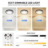 3 CCT Dimmable LED Light with color temperature and brightness controls on a white background