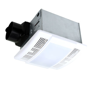 Ceiling-mounted bathroom exhaust fan with light on a white background