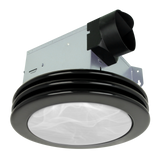 Ceiling-mounted exhaust fan with light on a white background