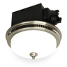 Ceiling fan with light fixture on a white background