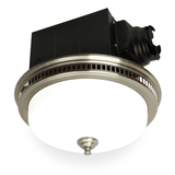 Ceiling fan with light fixture on a white background