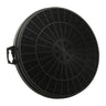 Black round air filter on a white background