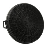 Black round air filter on a white background
