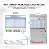 Comparison of high-quality filter with quick degreasing capabilities and increased ventilation area.