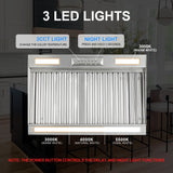 Dishwasher with LED lights labeled 3CCT, Night Light, and color temperature options in a kitchen setting.