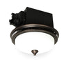 Ceiling light fixture with black and bronze design on a white background