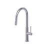 Chrome kitchen faucet on a white background