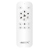 White remote control with various buttons and 'Akicon' branding on a white background